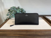 革職人が作った牛革ラウンドファスナー長財布［BLK］