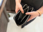 革職人が作った牛革ラウンドファスナー長財布［BLK］