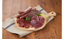 ジビエおつまみセット（鹿フランク、猪ジャーキー、鹿ハム、猪ハム）