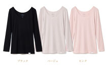 【ピンク&nbsp;3Lサイズ】リファ&nbsp;バイタルテック&nbsp;モイストリブ&nbsp;Uネックロングスリーブインナー
