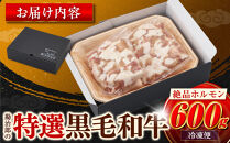  勘治郎の絶品ホルモン【とろける黒毛和牛】600g（300g×2P） ［ 国産牛 ホルモン  小分け 真空パック 牛肉 ホルモン ホルモン肉 ホルモン ほるもん 西宮市 兵庫県 ]