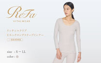 【LLサイズ】リファ&nbsp;バイタルテック&nbsp;リッチシルクリブ&nbsp;Uネックロングスリーブインナー