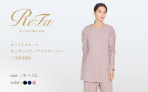 【モーヴピンク&nbsp;Mサイズ】リファ&nbsp;バイタルテック&nbsp;モイストスムース&nbsp;ギャザースリーブプルオーバー