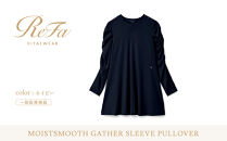 【ネイビー Lサイズ】リファ バイタルテック モイストスムース ギャザースリーブプルオーバー