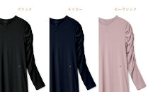 【ブラック Lサイズ】リファ バイタルテック モイストスムース ギャザースリーブマキシレングスシャツ