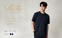 【ネイビー&nbsp;Lサイズ】リファ&nbsp;バイタルテック&nbsp;コンフォートジャージー&nbsp;クルーネックTシャツ