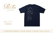 【ネイビー&nbsp;Mサイズ】リファ&nbsp;バイタルテック&nbsp;コンフォートジャージー&nbsp;クルーネックTシャツ&nbsp;ReFaロゴ