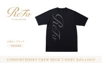 【ブラック&nbsp;LLサイズ】リファ&nbsp;バイタルテック&nbsp;コンフォートジャージー&nbsp;クルーネックTシャツ&nbsp;ReFaロゴ
