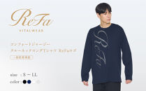 【ホワイト&nbsp;LLサイズ】リファ&nbsp;バイタルテック&nbsp;コンフォートジャージー&nbsp;クルーネックロングTシャツ&nbsp;ReFaロゴ