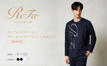 【シルバー&nbsp;LLサイズ】リファ&nbsp;バイタルテック&nbsp;コンフォートジャージー&nbsp;クルーネックロングTシャツ&nbsp;ReFaロゴ