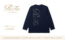 【ネイビー&nbsp;Lサイズ】リファ&nbsp;バイタルテック&nbsp;コンフォートジャージー&nbsp;クルーネックロングTシャツ&nbsp;ReFaロゴ