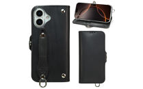 EFGS&nbsp;iPhone&nbsp;17&nbsp;手帳型&nbsp;ケース&nbsp;栃木ブラック&nbsp;【左開き】&nbsp;TPU&nbsp;スタンド&nbsp;カード入れ&nbsp;ベルト付き&nbsp;栃木レザー&nbsp;本革&nbsp;リッキーズ