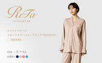 【ベージュ&nbsp;Lサイズ】リファ&nbsp;バイタルテック&nbsp;モイストスムース&nbsp;スタンドカラースリープウェア/WOMEN