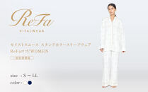 【オフホワイト&nbsp;Mサイズ】リファ&nbsp;バイタルテック&nbsp;モイストスムース&nbsp;スタンドカラースリープウェア&nbsp;ReFaロゴ/WOMEN