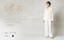 【オフホワイト&nbsp;Mサイズ】リファ&nbsp;バイタルテック&nbsp;モイストスムース&nbsp;スタンドカラースリープウェア&nbsp;ReFaロゴ/WOMEN