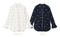 【ネイビー&nbsp;Lサイズ】リファ&nbsp;バイタルテック&nbsp;モイストスムース&nbsp;スタンドカラースリープウェア&nbsp;ReFaロゴ/WOMEN