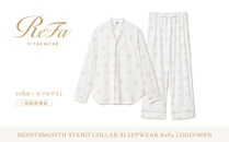 【オフホワイト Sサイズ】リファ バイタルテック モイストスムース スタンドカラースリープウェア ReFaロゴ/MEN