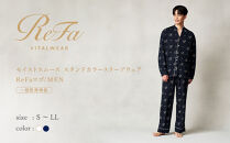 【オフホワイト&nbsp;Lサイズ】リファ&nbsp;バイタルテック&nbsp;モイストスムース&nbsp;スタンドカラースリープウェア&nbsp;ReFaロゴ/MEN