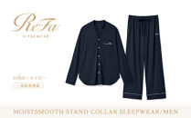 【ネイビー 4Lサイズ】リファ バイタルテック モイストスムース スタンドカラースリープウェア/MEN
