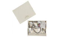 オーガニックコットンベビーウェア2点セット(動物刺しゅう付き・シマウマ)