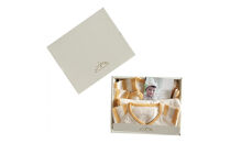 オーガニックコットンベビーウェア2点セット(動物刺しゅう付き・キリン)