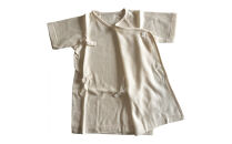 オーガニックコットンベビーウェア2点セット(無地・アイボリー)