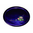 丸盆&nbsp;紫雲杢&nbsp;鉄線（盛絵）&nbsp;33cm&nbsp;［YG470］