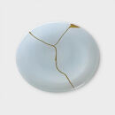 丸小皿  金継ぎデザイン 純白 ［NF146］