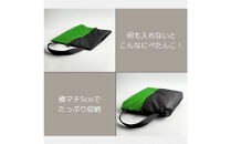 【Sサイズ・緑】ガバッと開く！撥水ナイロン上履き袋　シューズケース　着替え入れ
