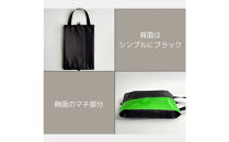 【Sサイズ・緑】ガバッと開く！撥水ナイロン上履き袋　シューズケース　着替え入れ