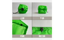 【S 1.5L・緑】　キャンプで大活躍！トイレットペーパーホルダー 小さめナイロン巾着袋 シンプル巾着