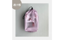 【L・5L・薄紫】 大きめナイロン巾着袋　スタッフバッグ　スタッフサック　バッグインバッグ　着替え袋