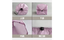 【L・5L・薄紫】 大きめナイロン巾着袋　スタッフバッグ　スタッフサック　バッグインバッグ　着替え袋