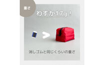 【赤】ナイロン化粧ポーチ　内ポケット付き