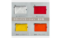 【黄色】A6が入るとっても軽いナイロンフラットポーチ（マチなし）旅行用や化粧品にも