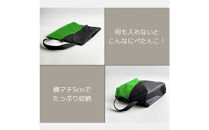 【Mサイズ・緑】軽量ナイロンシューズケース　着替えポーチ　上靴袋