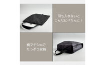 【Mサイズ・黒】軽量ナイロンシューズケース　着替えポーチ　上靴袋