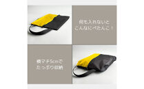 【Sサイズ・黄色】ガバッと開く！撥水ナイロン上履き袋　シューズケース　着替え入れ