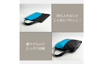 【Sサイズ・水色】ガバッと開く！撥水ナイロン上履き袋　シューズケース　着替え入れ