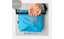 【水色】雨の日にも！ポケット付き軽量ナイロンショルダーバッグ　サコッシュ　撥水ポシェット