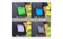 【緑】雨の日にも！ポケット付き軽量ナイロンショルダーバッグ　サコッシュ　撥水ポシェット