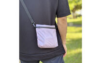 【ラベンダー】雨の日にも！ポケット付き軽量ナイロンショルダーバッグ　サコッシュ　撥水ポシェット