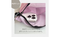 【ラベンダー】雨の日にも！ポケット付き軽量ナイロンショルダーバッグ　サコッシュ　撥水ポシェット
