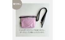 【ラベンダー】雨の日にも！ポケット付き軽量ナイロンショルダーバッグ　サコッシュ　撥水ポシェット