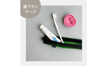 【緑】洗えて清潔！メッシュ×ナイロンのハブラシポーチ