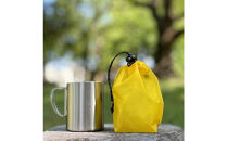 【XS&nbsp;0.5L・黄色】　手のひらサイズの軽量ナイロン巾着袋