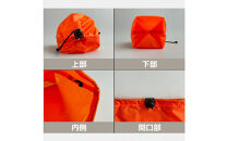 【S 1.5L・オレンジ】　キャンプで大活躍！トイレットペーパーホルダー 小さめナイロン巾着袋 シンプル巾着