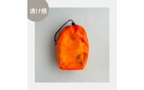 【M・3L・オレンジ】　大きめナイロン巾着袋　スタッフバッグ　スタッフサック　バッグインバッグ　着替え袋