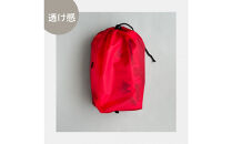 【M・3L・赤】　大きめナイロン巾着袋　スタッフバッグ　スタッフサック　バッグインバッグ　着替え袋