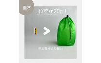 【M・3L・緑】　大きめナイロン巾着袋　スタッフバッグ　スタッフサック　バッグインバッグ　着替え袋